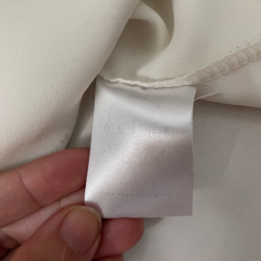 OLIVE White Ribbon Neck Blouse - Picture 11 of 11